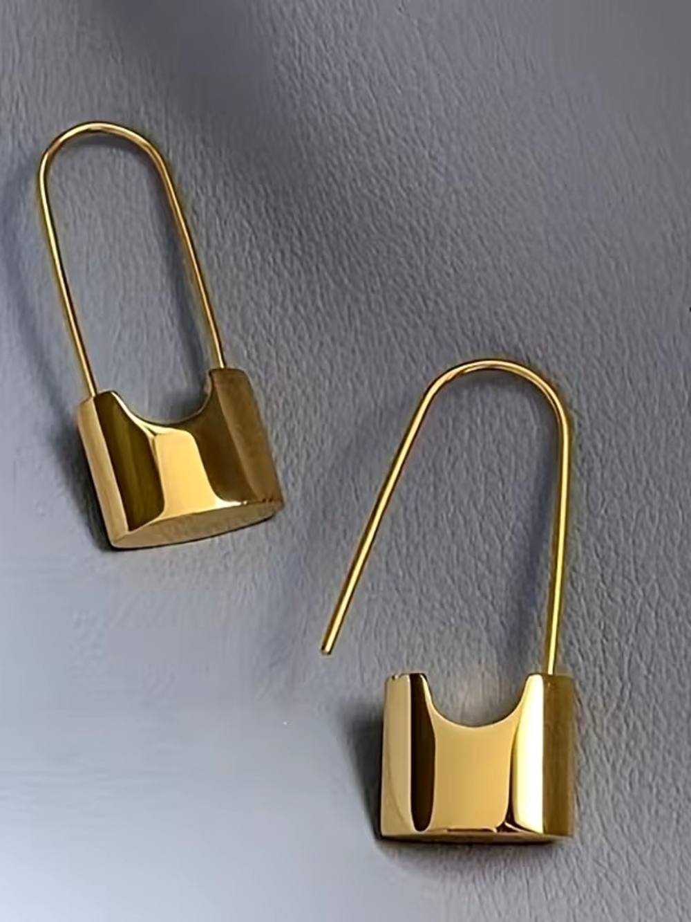 Gold Drop Paperclip Earrings - Women's Fashion Earrings